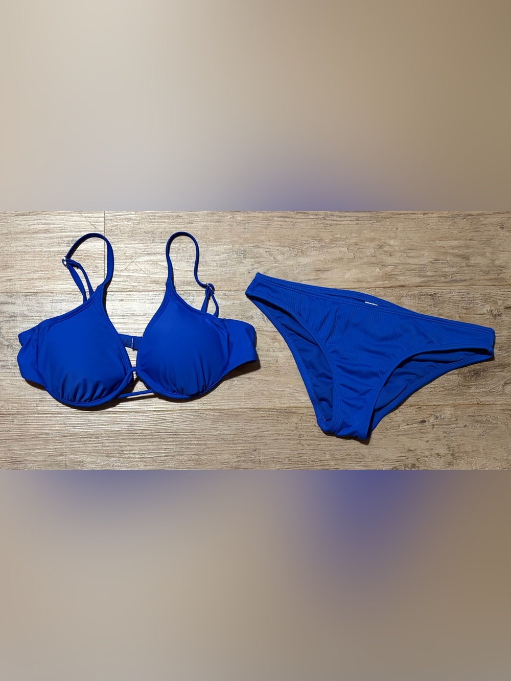 Xhilaration Royal Blue 2-Piece Bikini Bathing Suit Set (Top L/Bottom M)